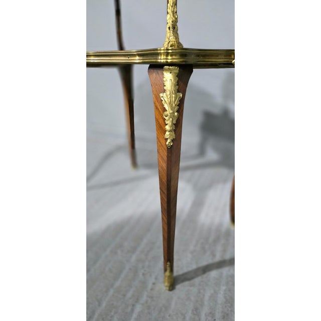 French Marquetry Etagere Two Tier Table, 1880 For Sale - Image 9 of 14