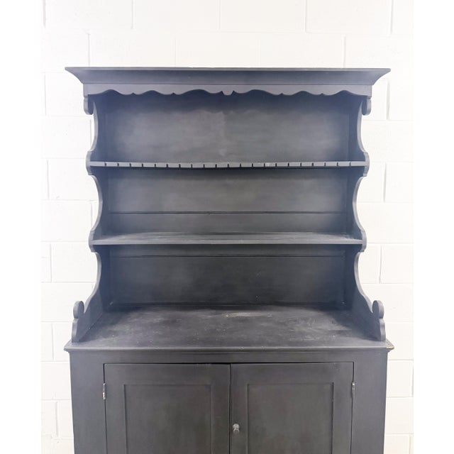 Wood Antique Hutch 19th Century Country Farmhouse Primitive Dresser For Sale - Image 7 of 16