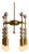 Handmade Brass Pendant Light, Marble Accent Ceiling Lamp, Art Deco Mid Century Fixture For Sale