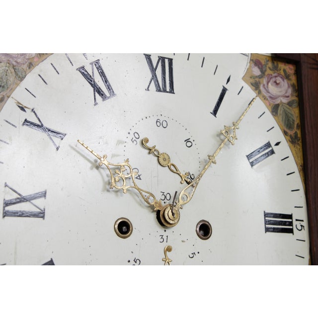 Antique 18th C. English 8 Day Flame Mahogany Grandfather Clock For Sale In Philadelphia - Image 6 of 18
