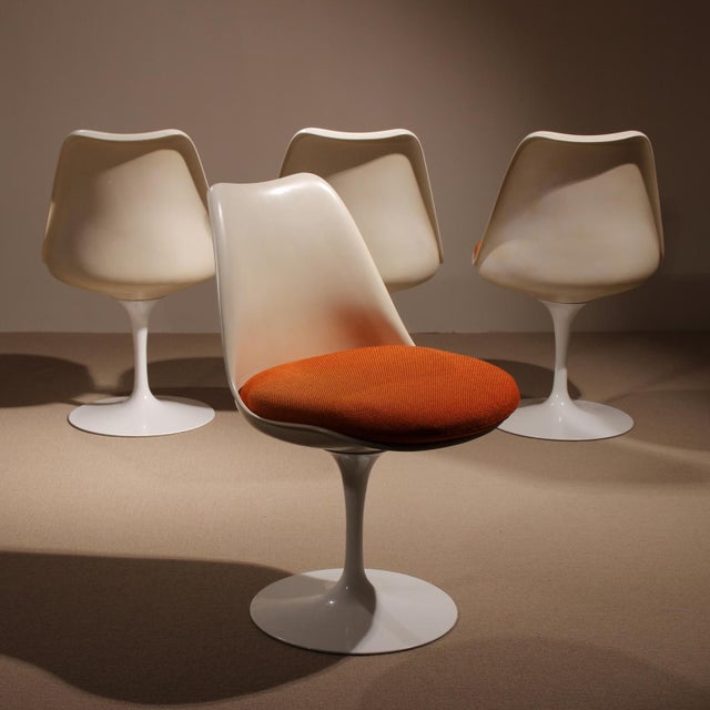 Cream 151 Tulip Chairs by Eero Saarinen for Knoll International, USA, 1957, Set of 4 For Sale - Image 8 of 15