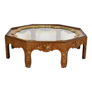 Baker Furniture Collector’s Edition Chinoiserie & Burl Tray Form Coffee Table