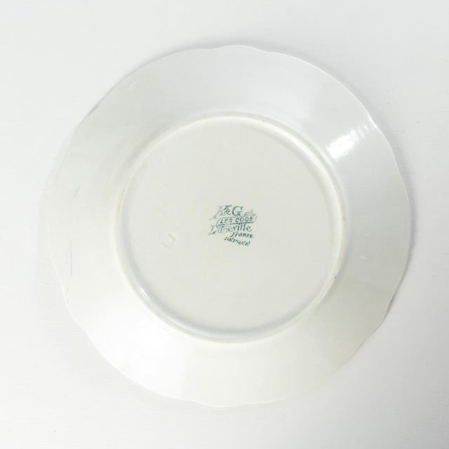 French Antique French K & G Luneville, France Les Coqs Rooster Plates For Sale - Image 3 of 7