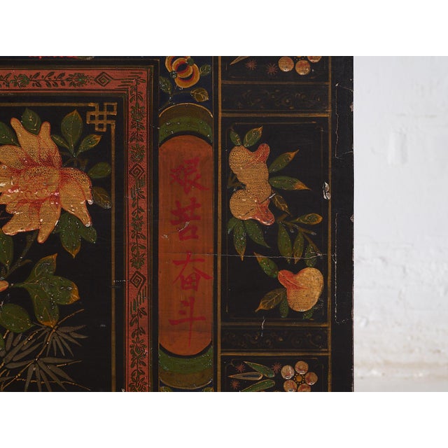 Wood Chinese Illustrated Opera Trunk, 1900s For Sale - Image 7 of 10