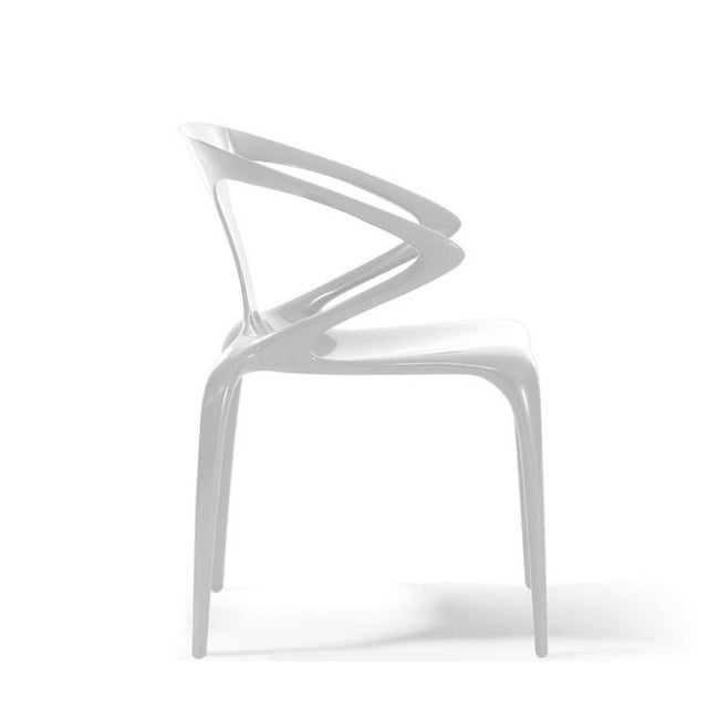 Roche Bobois “Less Is More” Glass & Concrete Dining Table W/ 6 Cédric Ragot Stiletto Chairs + 2 Ava Armchairs by Song Wen Zhong For Sale - Image 9 of 11