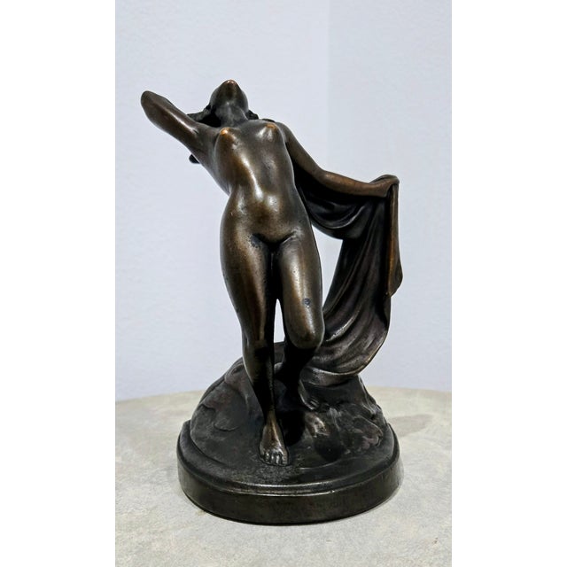 Sensuous and sculptural, this original Art Deco “Galvano Bronze” figure by Gotham Art Bronze Inc. depicts a nude female in...