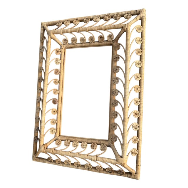 Boho Chic Vintage Rattan Wall Frame For Sale - Image 3 of 7
