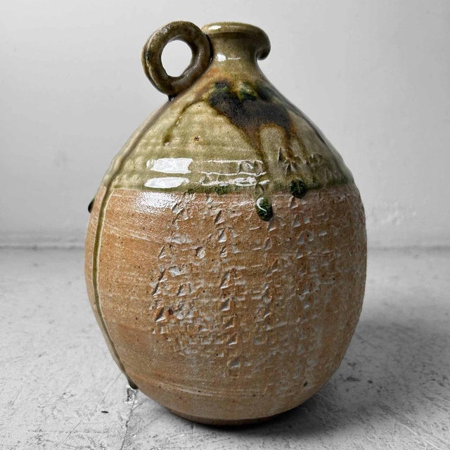 Mid-Century Glazed Ceramic Shigaraki Jug, Japan, 1960s For Sale - Image 9 of 18