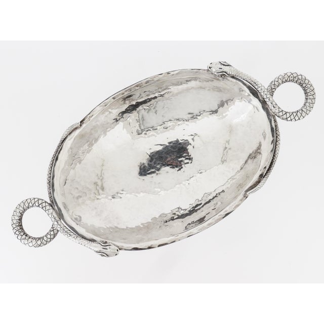 Pampaloni Bicherografia Sterling Silver Vide Poche or Bowl With Snake Handles For Sale - Image 12 of 17