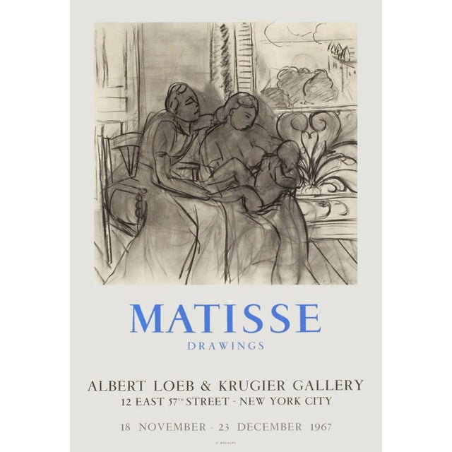 After Henri MATISSE DRAWINGS - ALBERT LOEB & KRUGIER GALLERY 1967 lithograph poster on matt poster paper signed in the...