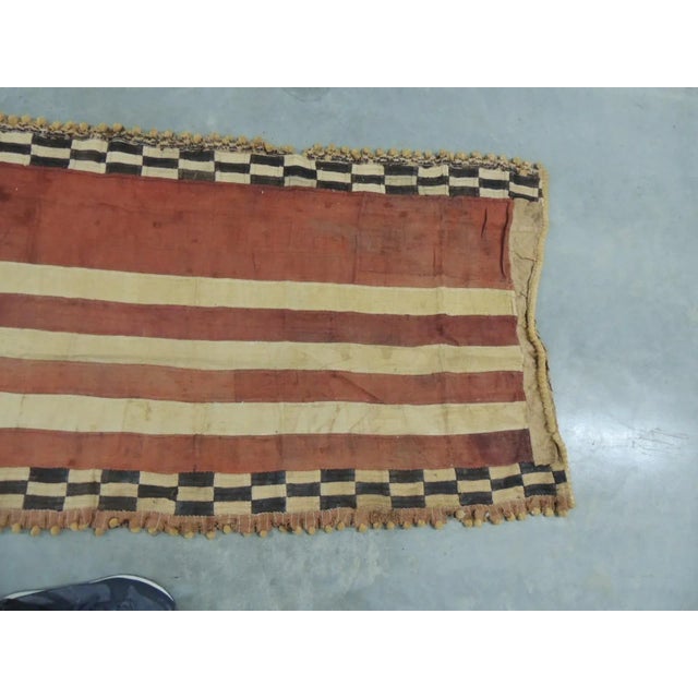 1950s Vintage Rust and Black African Raffia Ceremonial Skirt Textile For Sale - Image 5 of 10
