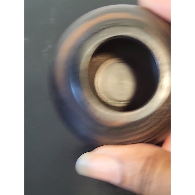 2000 - 2009 Hand Turned Tabacco Jar Wooden With Leopard For Sale - Image 5 of 8