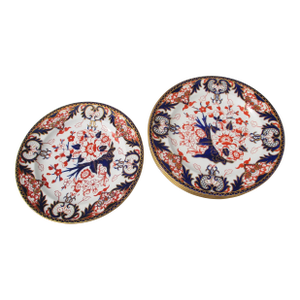 Vintage 20s Royal Crown Derby Porcelain Dinner Plates - Set of 5