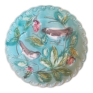 French Majolica Plate by Onnaing, C. 1900 For Sale