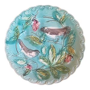 French Majolica Plate by Onnaing, C. 1900