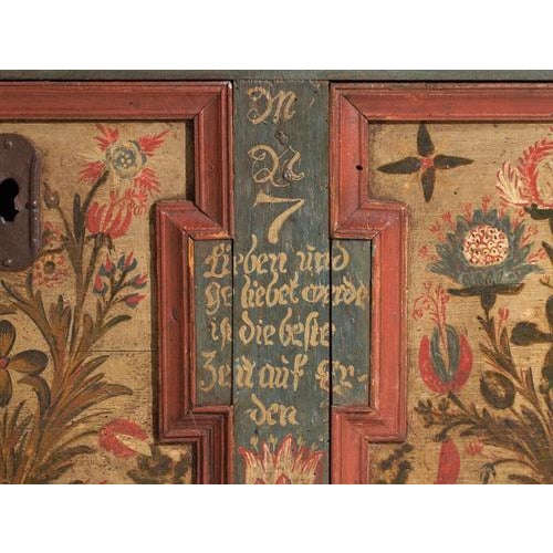 Antique Marriage Chest in Painted Pine, Central Europe, 1775 For Sale - Image 13 of 18