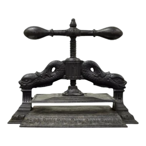 Antique 19th Century Cast Iron Classical Figural Dolphin Victorian Book Press