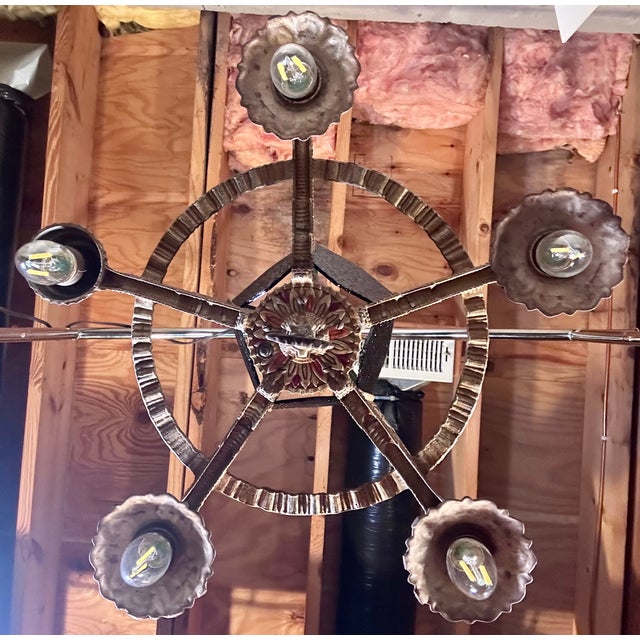 1930s Art Deco Skyscraper Slip Shade Chandelier For Sale - Image 9 of 16
