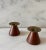 Set of 2 vintage Modernist candle holders made from teak wood and brass, presumed to be from Finland. Wood base is a...