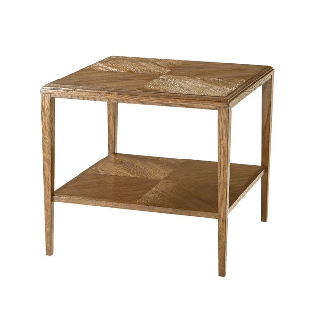 Oak Rustic End Table For Sale - Image 4 of 5