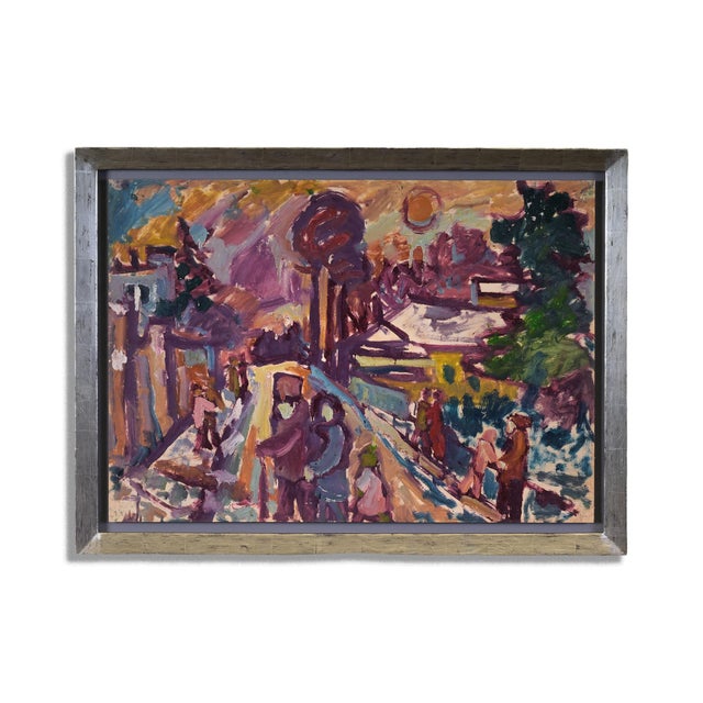 Miklos Nemeth, Street, Acrylic on Canvas For Sale - Image 4 of 4