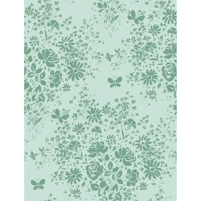 Modeste Raccord Seul Wallpaper by Paule Marrot in Greens For Sale