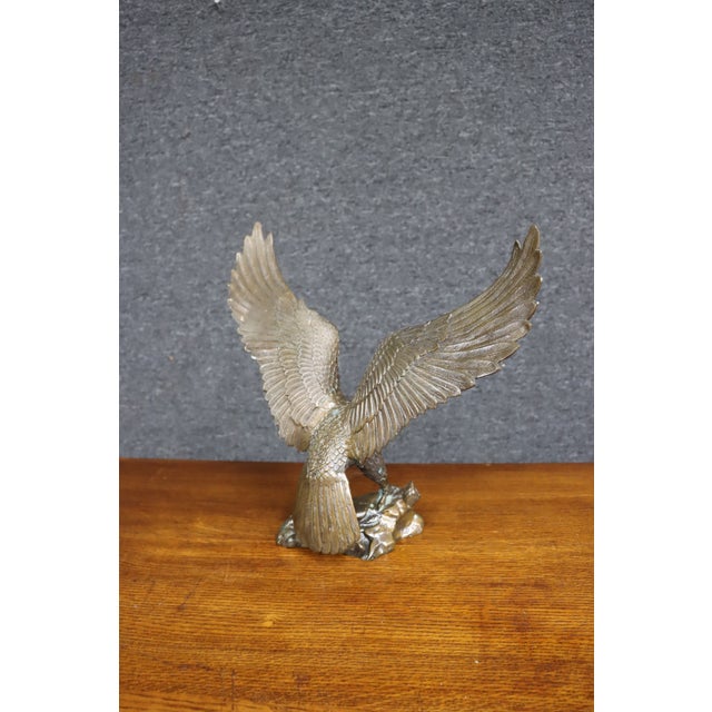 Brass Cast Metal Eagle Sculpture For Sale - Image 8 of 13