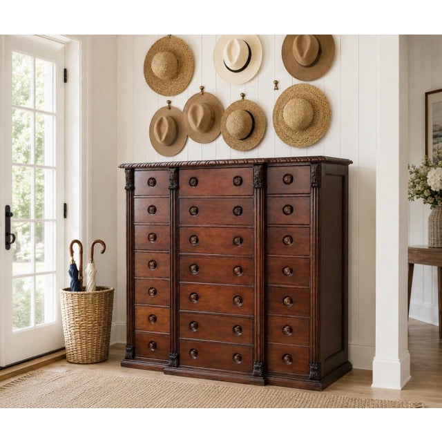 21 Drawer Mahogany Chest of 21 Drawers by Ralph Lauren For Sale - Image 15 of 18