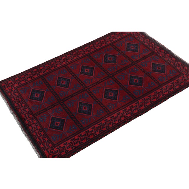 Rug & Kilim Rug & Kilim’s Baluch Tribal Rug With Burgundy and Navy Blue Geometric Patterns For Sale - Image 4 of 8