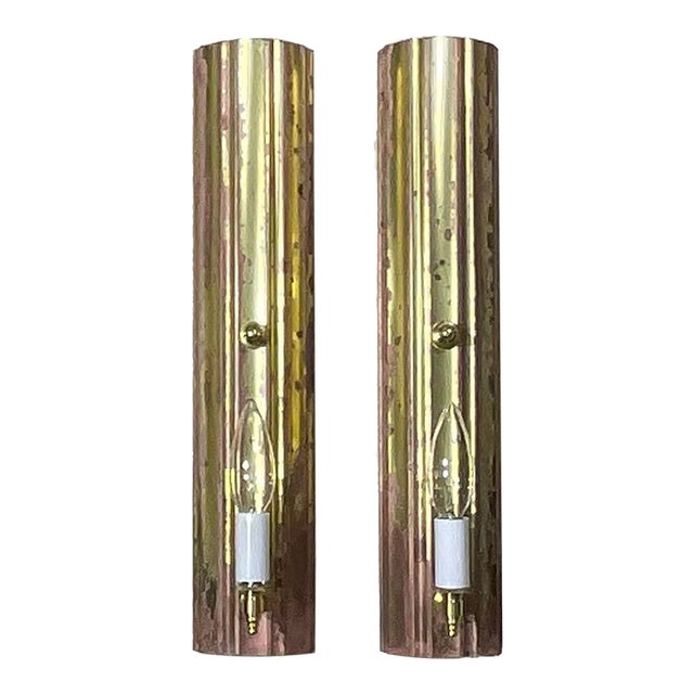 One of a Kind Pair of Joseph Malekan Repurposed Solid Bronze Sconces For Sale