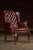 Vintage Tufted Leather Wingback Chesterfield Armchair in Oxblood For Sale - Image 4 of 15