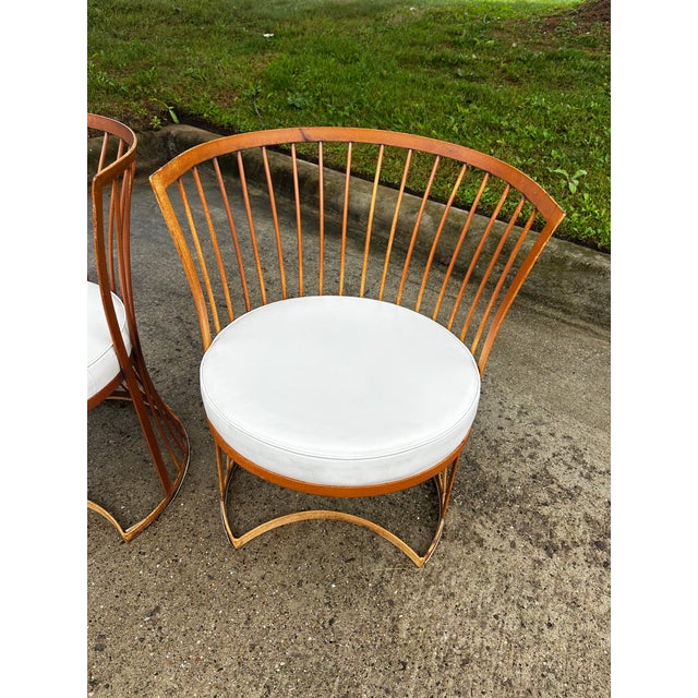 Iconic MCM Russel Woodard Set of 3 Iron Chairs For Sale - Image 11 of 12