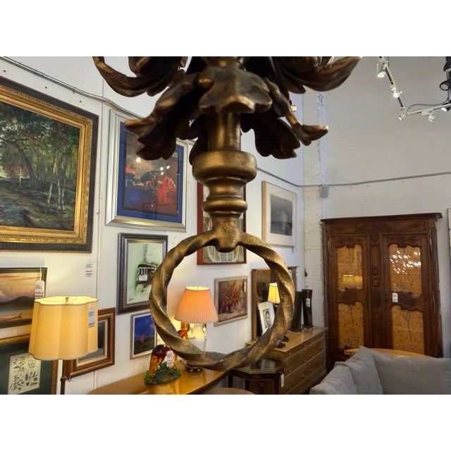Amber Gothic Revival Style Gilt Metal + Amber Glass Lantern Pendant, Vintage For Sale - Image 8 of 12