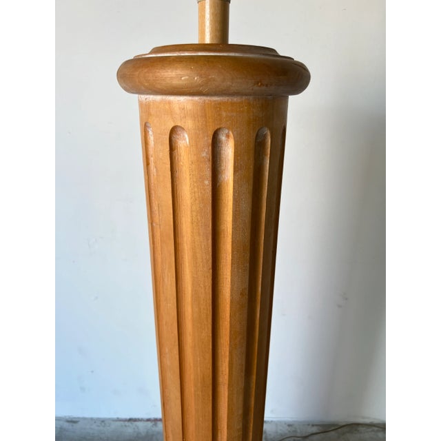 Hollywood Regency Carved Wood Column Floor Lamp For Sale In Miami - Image 6 of 13