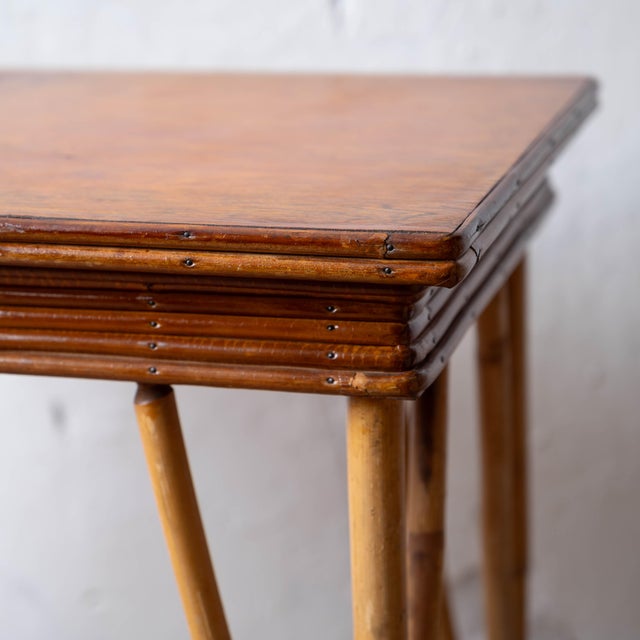Brown A Bamboo Jardiniere and Lamp Table, 20th Century For Sale - Image 8 of 15