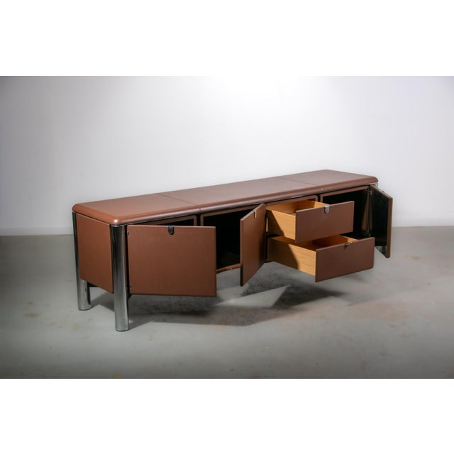 1980s No. 3076 Credenza in Vitello Leather from KnollStudio, 1988 For Sale - Image 5 of 17