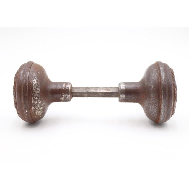 Traditional Pair of 1900s Corbin Flemish Steel Passage Door Knobs For Sale - Image 3 of 5