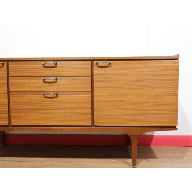 Mid Century Modern Vintage Teak Sideboard Credenza by Meredew For Sale In Greensboro - Image 6 of 14