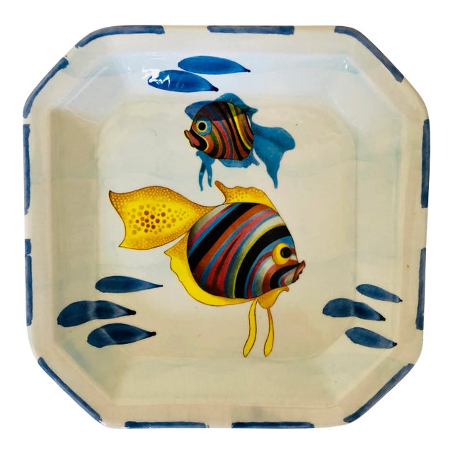 Vintage Italian Decorative Fish Plate For Sale