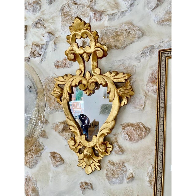 Louis XV Cornucopia Mirror in Wood and Gilding, Spain, 1950s For Sale - Image 4 of 12
