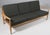 Grete Jalk three seat sofa. with frame of solid oak New upholstery with green Magrethe wool fabric from Nevotex. Made by...