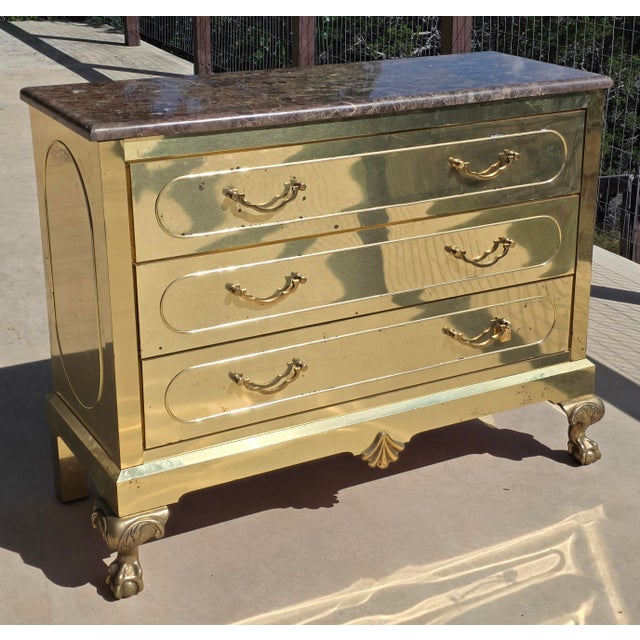 Brass Clad Dresser With Marble Top by Harden Furniture Company For Sale - Image 13 of 18