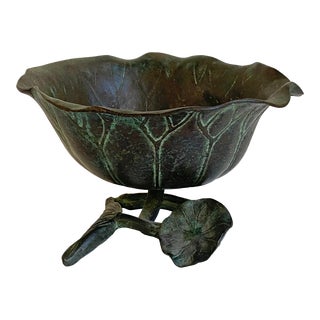 Early 20th Century Bronze Lotus Ikebana Bowl Japan For Sale