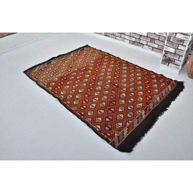 Handmade wool carpet in Turkish Anatolia , Vintage Oushak Rug,Turkish Vintage Anatolian Rug, Handmade wool Rug . One Of...