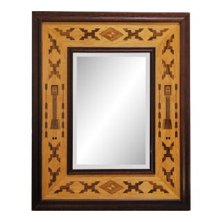 Vintage Hudson River Inlay Beveled Mirror - "Navajo Princess Mirror" For Sale