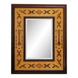 Vintage Hudson River Inlay Beveled Mirror - "Navajo Princess Mirror"