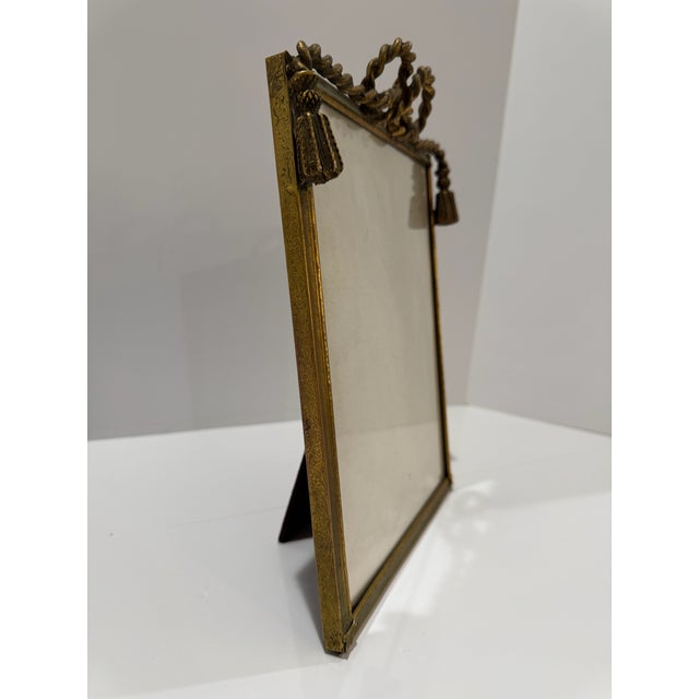 Vintage Ornate Gilt Metal Bow Tassel Picture Frame 8 X 10 For Sale In Atlanta - Image 6 of 9