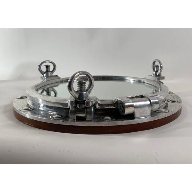 Silver Aluminum Ship’s Porthole Mirror For Sale - Image 8 of 11