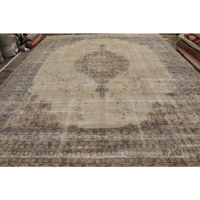 Traditional Antique Turkish Kayseri Rug, Beige-Brown Medallion and Florals - Rug & Kilim For Sale - Image 3 of 8