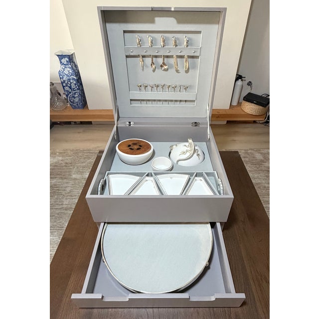 A remarkable and extensive set designed and handcrafted by Emilia Castillo in Taxco, Mexico, merging fine porcelain with...